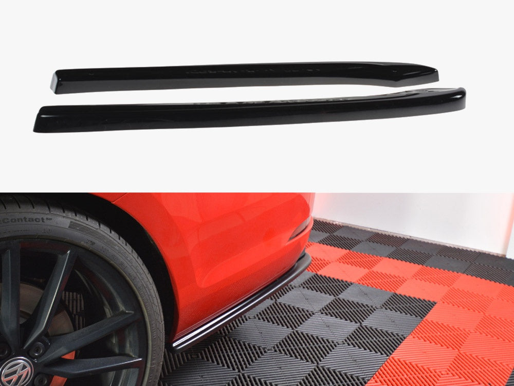 Rear Side Splitters V.1 compatible with VW Golf 7 R Variant Facelift - Carbon Look