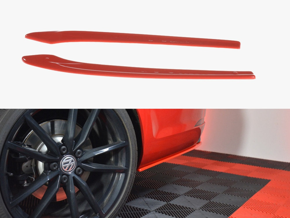 Rear Side Splitters V.2 compatible with VW Golf 7 R Variant Facelift - Carbon Look