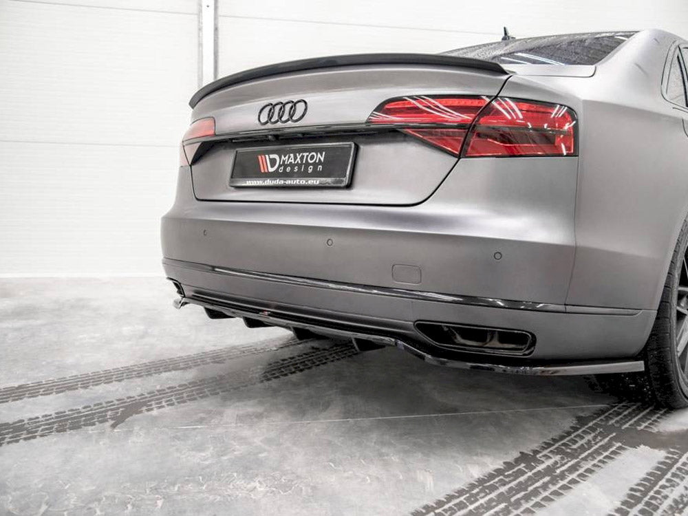 MAXTON DESIGN Central Rear Splitter (Vertical Bars) Audi A8 D4 Facelift (2013-2017)