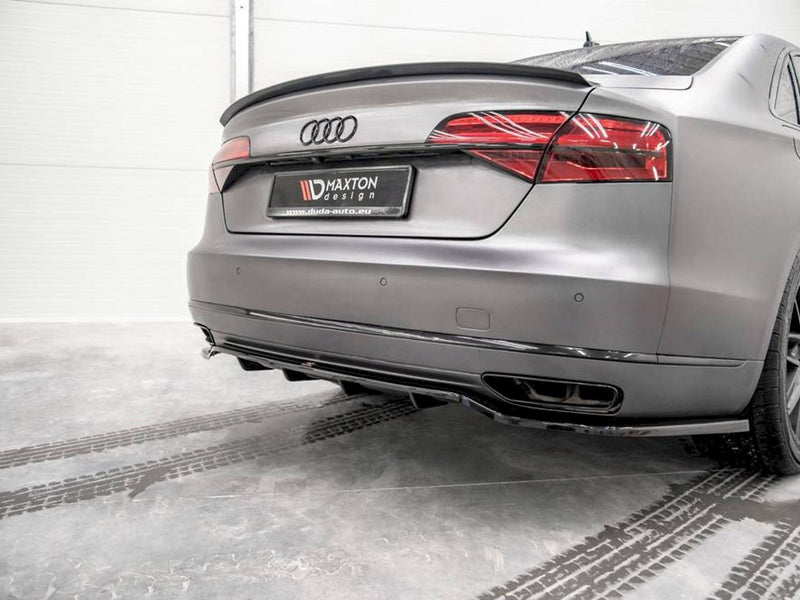MAXTON DESIGN Central Rear Splitter (Vertical Bars) Audi A8 D4 Facelift (2013-2017)