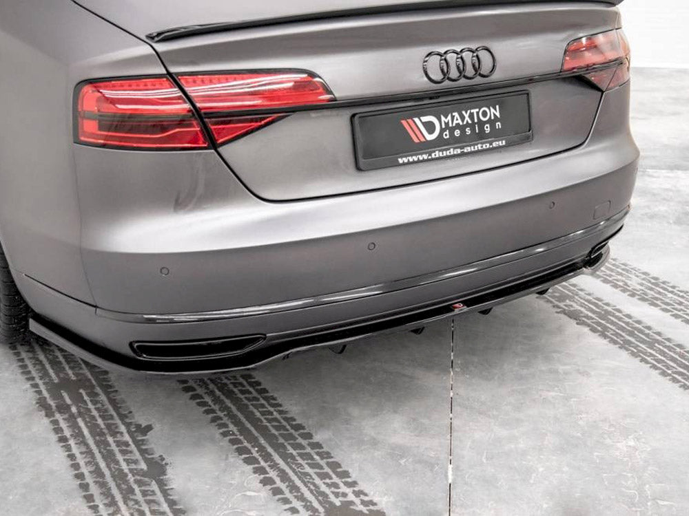 MAXTON DESIGN Central Rear Splitter (Vertical Bars) Audi A8 D4 Facelift (2013-2017)