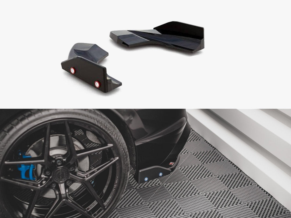 Rear Side Splitters V.2 + Flaps compatible with Volkswagen Golf R Hatchback Mk8