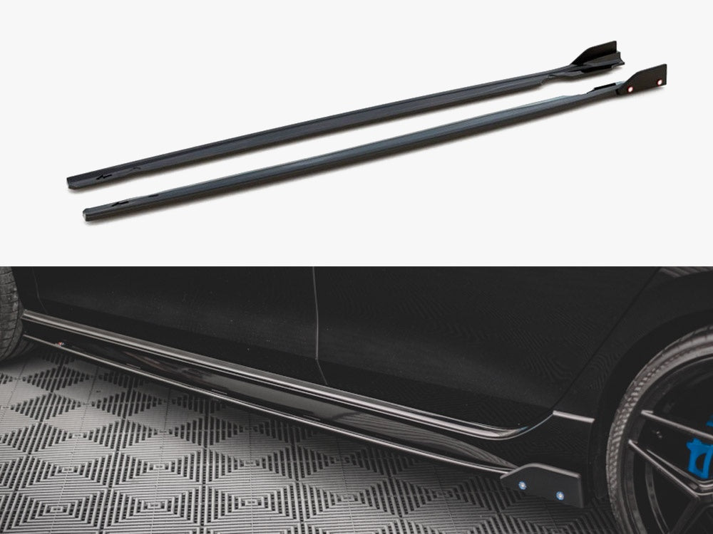 Side Skirts Diffusers V.2 + Flaps compatible with VW Golf R Mk8
