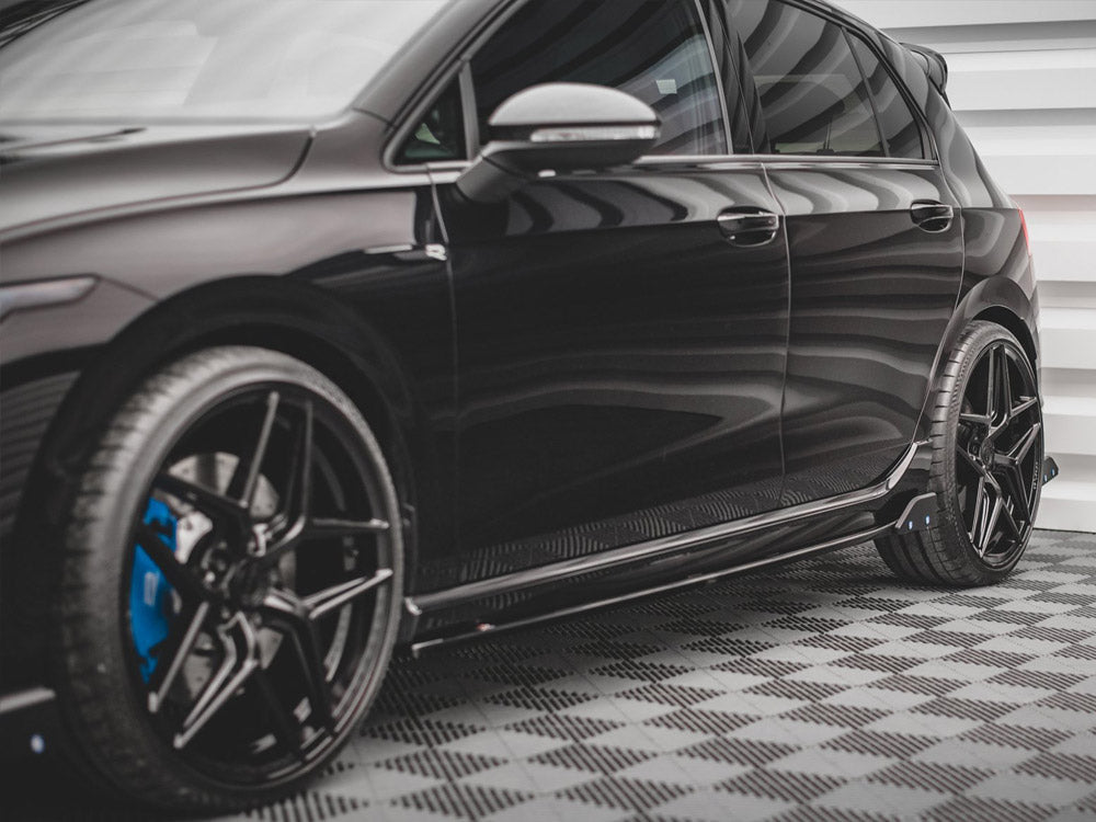 Side Skirts Diffusers V.2 + Flaps compatible with VW Golf R Mk8