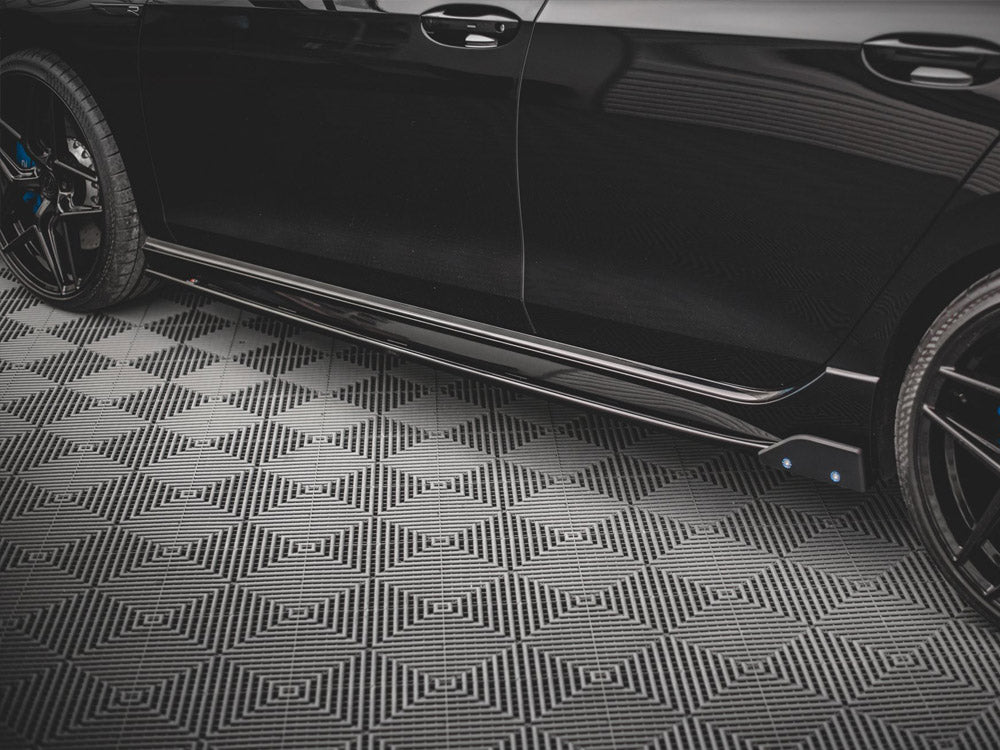 Side Skirts Diffusers V.2 + Flaps compatible with VW Golf R Mk8