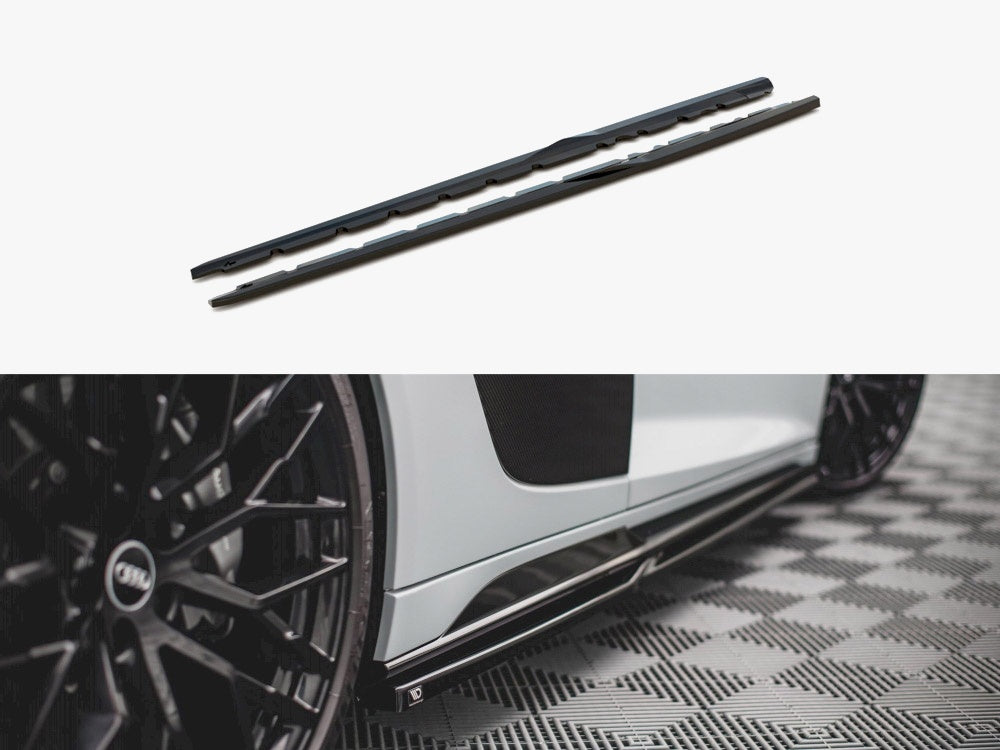 Side Skirts Diffusers V.1 compatible with Audi R8 Mk2 Facelift