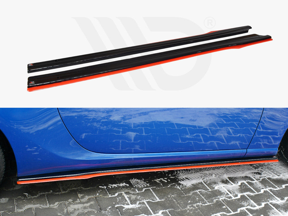 Side Skirts Splitters (Black &amp; Red) V.2 Subaru BRZ / Toyota GT86 Facelift (2017-2020)