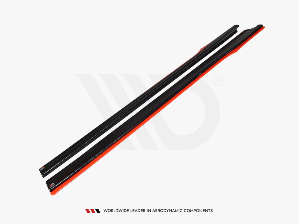 Side Skirts Splitters (Black &amp; Red) V.2 Subaru BRZ / Toyota GT86 Facelift (2017-2020)
