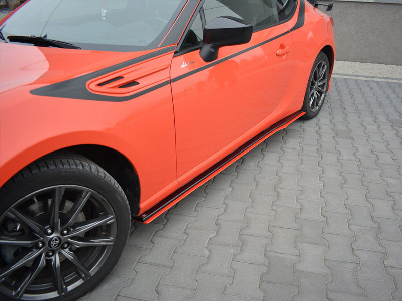 Side Skirts Splitters (Black &amp; Red) V.2 Subaru BRZ / Toyota GT86 Facelift (2017-2020)
