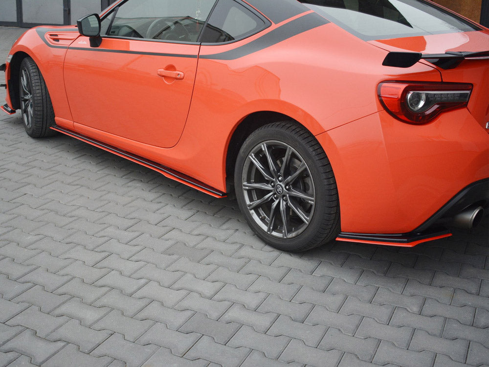 Side Skirts Splitters (Black &amp; Red) V.2 Subaru BRZ / Toyota GT86 Facelift (2017-2020)