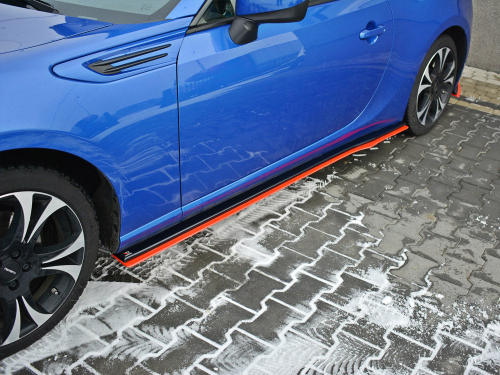 Side Skirts Splitters (Black &amp; Red) V.2 Subaru BRZ / Toyota GT86 Facelift (2017-2020)