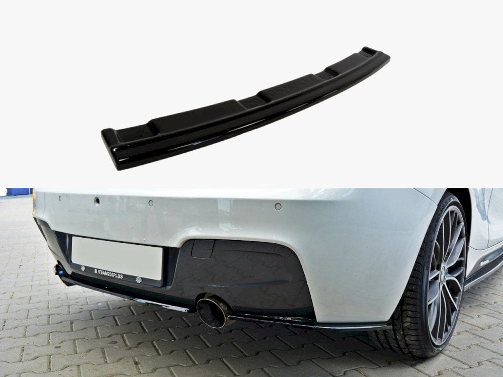 Central Rear Splitter compatible with BMW 1 F20 / F21 - Carbon Look