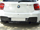 Central Rear Splitter (Vertical Bars) compatible with BMW 1 F20 / F21 - Carbon Look