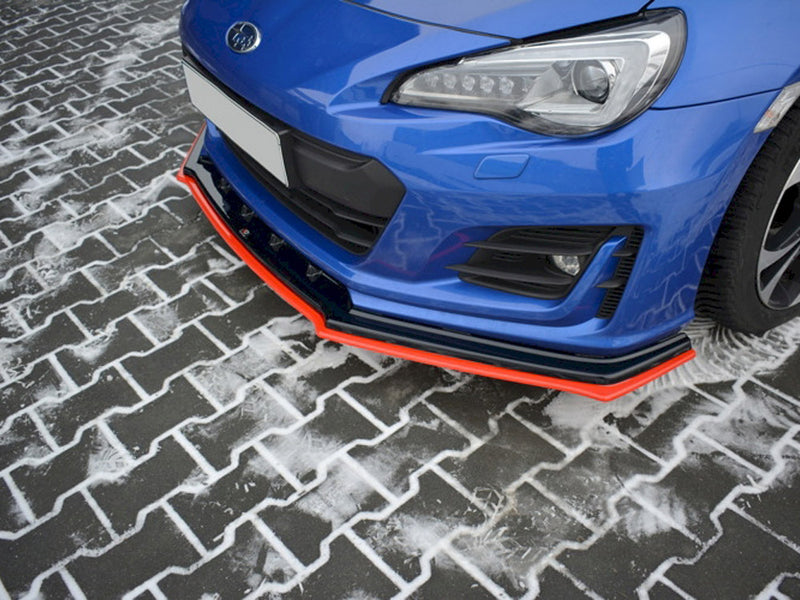 MAXTON DESIGN Front Splitter (Black &amp; Red) V.4 Subaru BRZ Facelift (2017-2020)