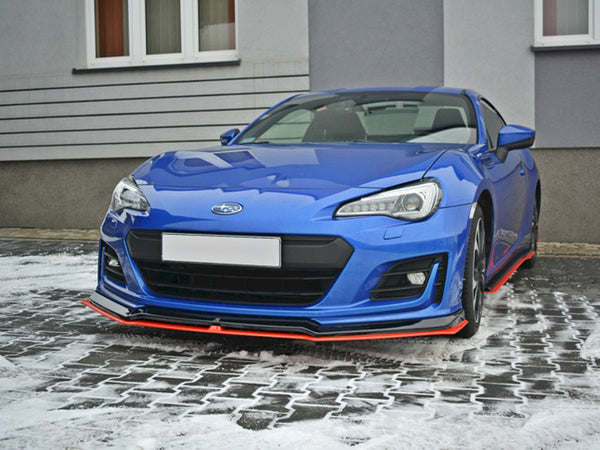 MAXTON DESIGN Front Splitter (Black &amp; Red) V.5 Subaru BRZ Facelift (2017-2020)