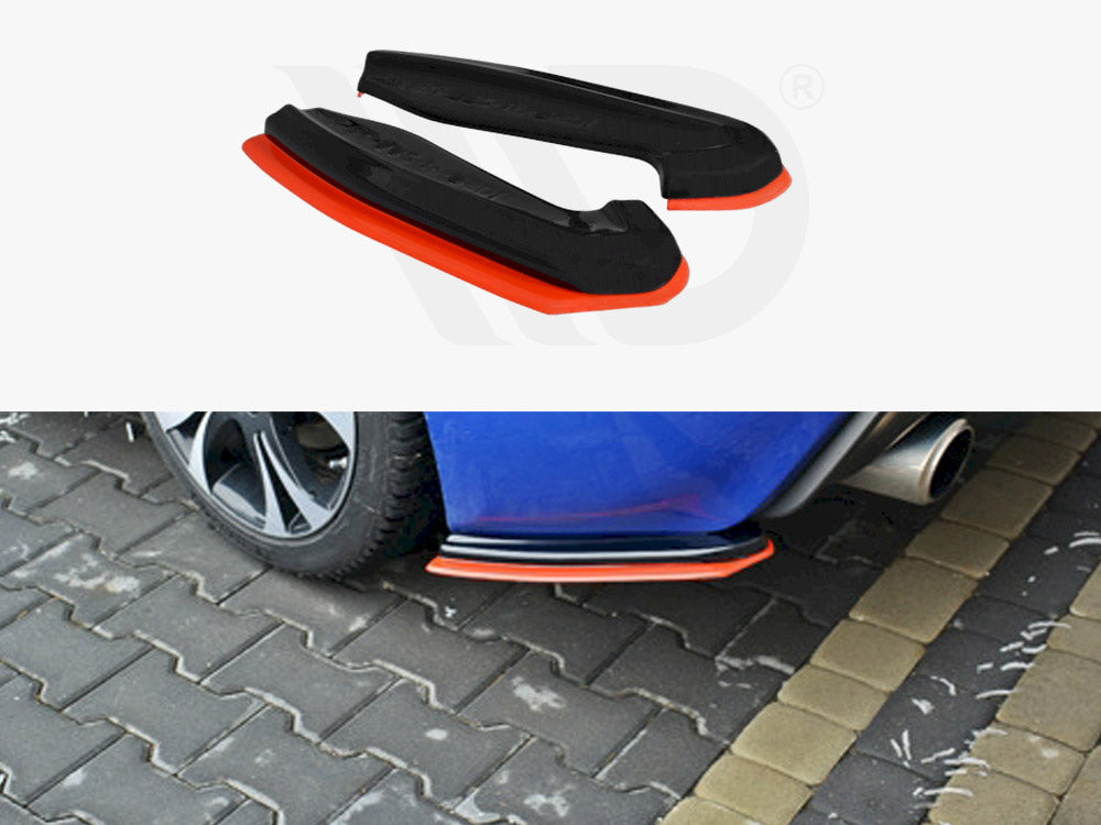 Rear Side Splitters (Black &amp; Red) V.2 Subaru BRZ Facelift (2017-2020)