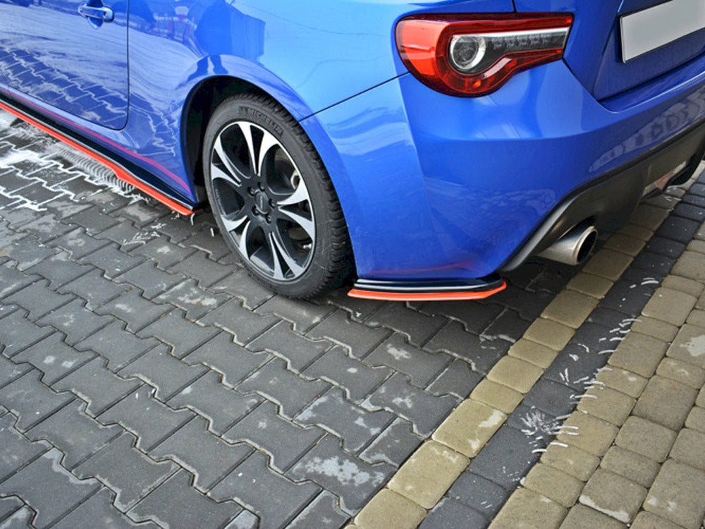 Rear Side Splitters (Black &amp; Red) V.2 Subaru BRZ Facelift (2017-2020)