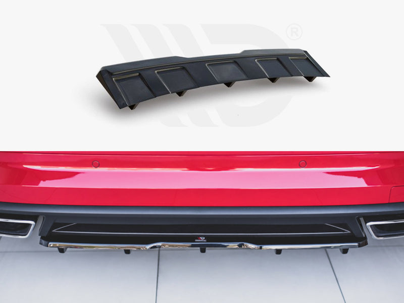 MAXTON DESIGN Central Rear Splitter (W/ Vertical Bars) Skoda Kodiaq VRS (2019-)