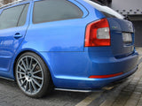 Rear Side Splitters compatible with Skoda Octavia Mk2 vRS Estate Facelift - Textured
