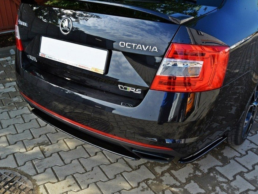 Central Rear Splitter compatible with Skoda Octavia vRS Mk3/ Mk3.5 Hatchback/ Estate - Carbon Look