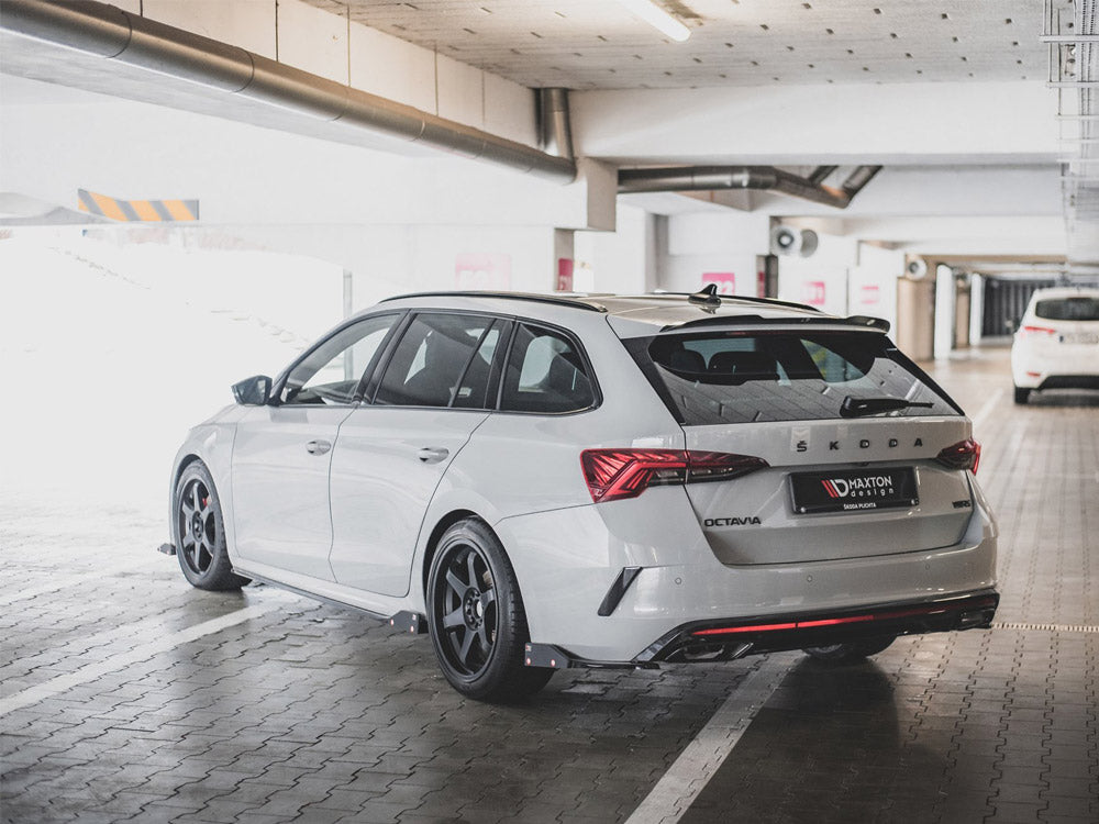 Rear Side Splitters V.2 + Flaps compatible with Skoda Octavia RS Estate / Liftback Mk4 / Mk4 Facelift