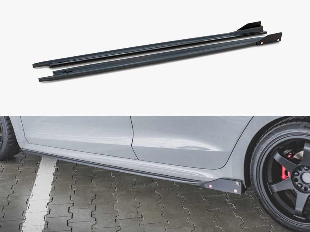 Side Skirt Diffusers V.2 + Flaps compatible with Skoda Octavia RS Liftback / Estate Mk4