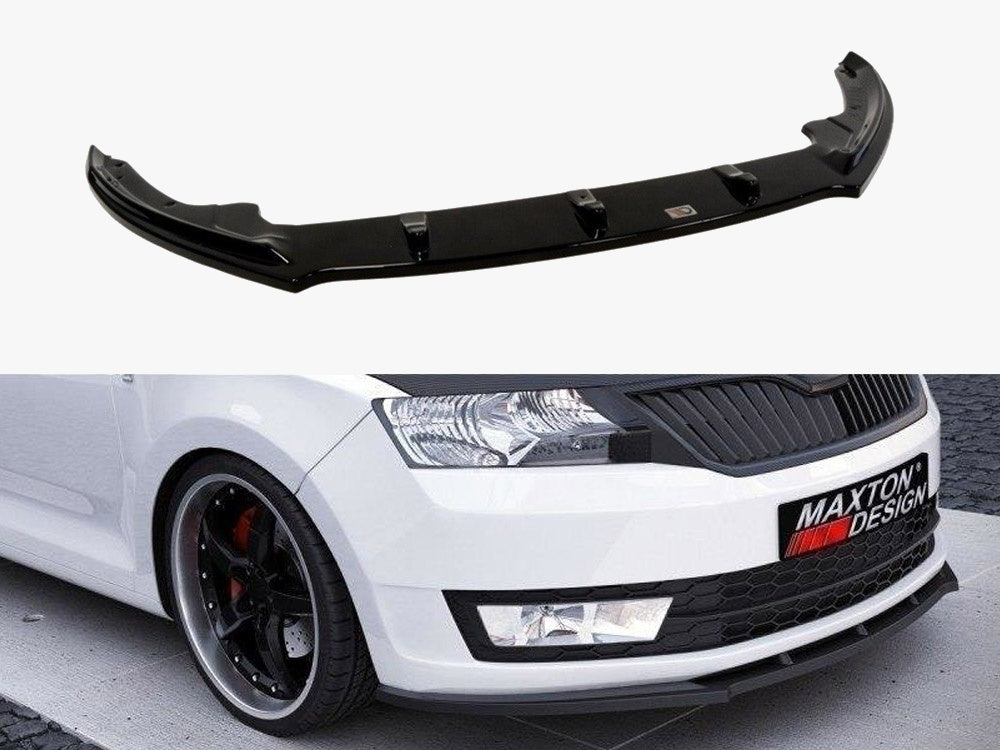 Front Splitter compatible with Skoda Rapid - Carbon Look