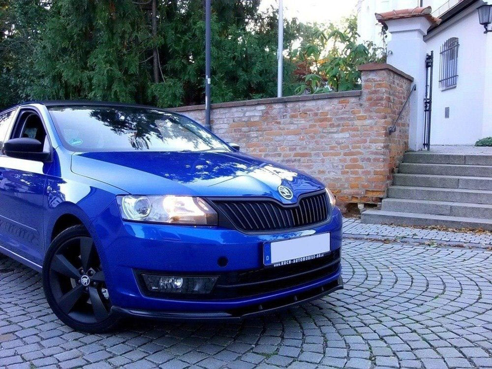 Front Splitter compatible with Skoda Rapid - Carbon Look