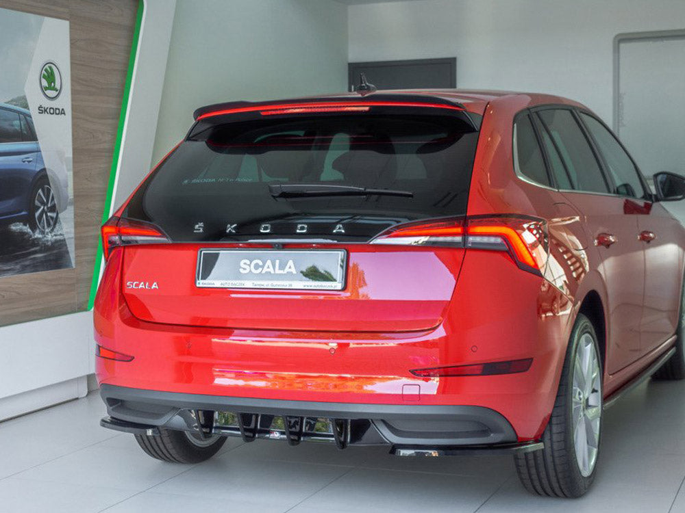Rear Side Splitters compatible with Skoda Scala (2019-UP) - Carbon Look