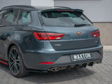 Rear Side Splitters V1 compatible with SEAT Leon Mk3.5 Cupra ST (2017-) - Textured