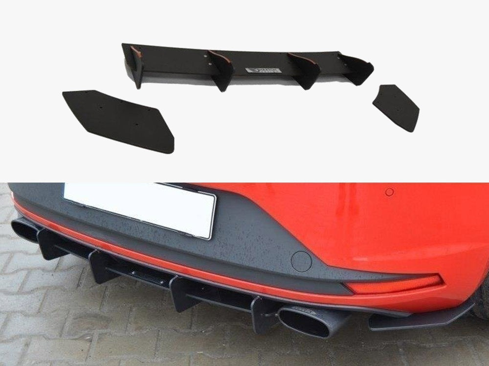 Rear Diffuser &amp; Rear Side Splitters compatible with SEAT Leon Mk3 Cupra