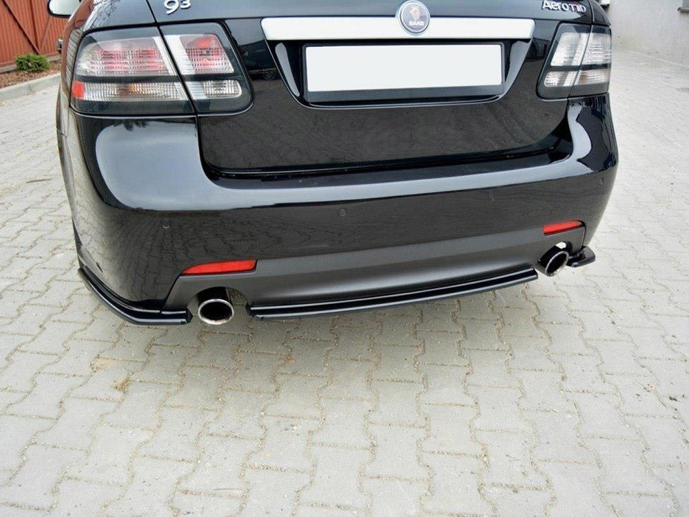 Central Rear Splitter compatible with Saab 9-3 Aero Mk2 Facelift (2007-2011)