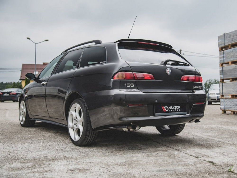 Rear Side Splitters compatible with Alfa Romeo 156 SW Facelift (2003-2006) - Carbon Look
