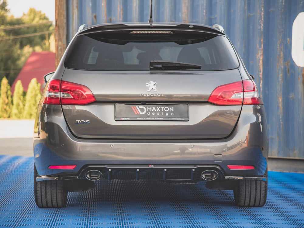 Rear Valance + Exhaust Ends Imitation Peugeot 308 SW Mk2 Facelift TEXTURED