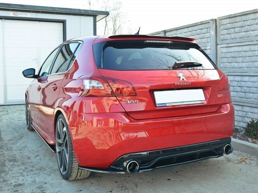 Central Rear Splitter compatible with Peugeot 308 II GTI (Without Vertical Bars)