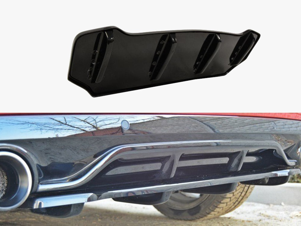 Central Rear Splitter (Vertical Bars) compatible with Peugeot 308 II GTI