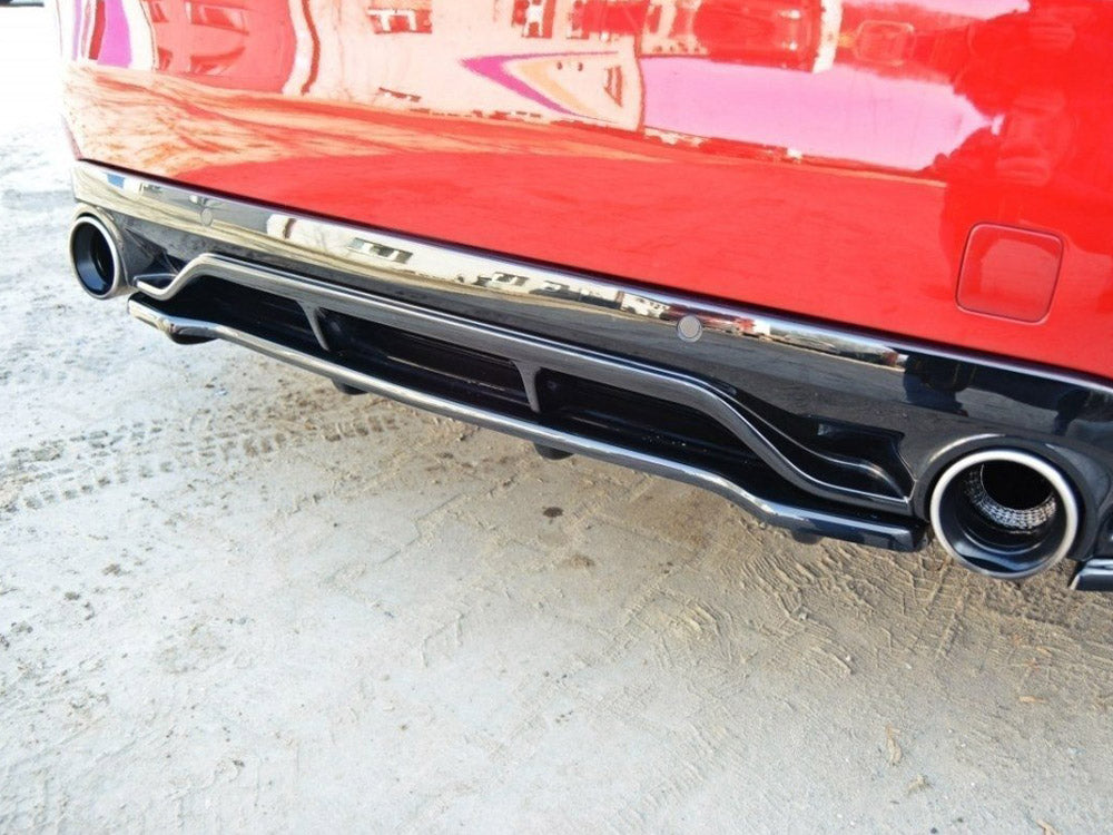 MAXTON DESIGN Central Rear Splitter Peugeot 308 II GTI (With Vertical Bars)