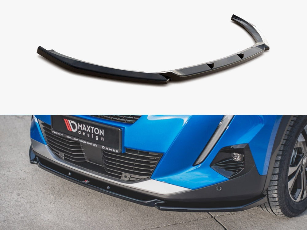 Front Splitter V.2 compatible with Peugeot 2008 Mk2 - Carbon Look