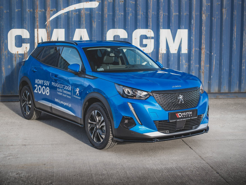 Front Splitter V.2 compatible with Peugeot 2008 Mk2 - Carbon Look