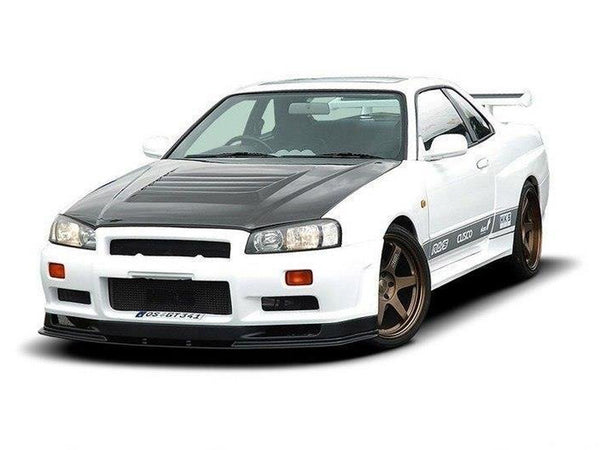 MAXTON DESIGN Front Splitter  Nissan Skyline R34 GTR (For 2299 Bumper) GTR Look (1998-2002)