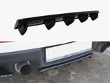 Central Rear Splitter compatible with Mitsubishi Lancer EVO X (W/vertical Bars) - Textured