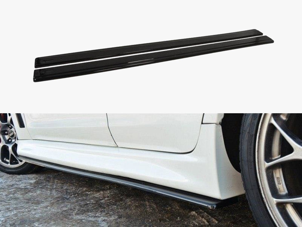 Side Skirts Diffusers compatible with Mitsubishi Lancer EVO X US Version (2007-2015) - Carbon Look