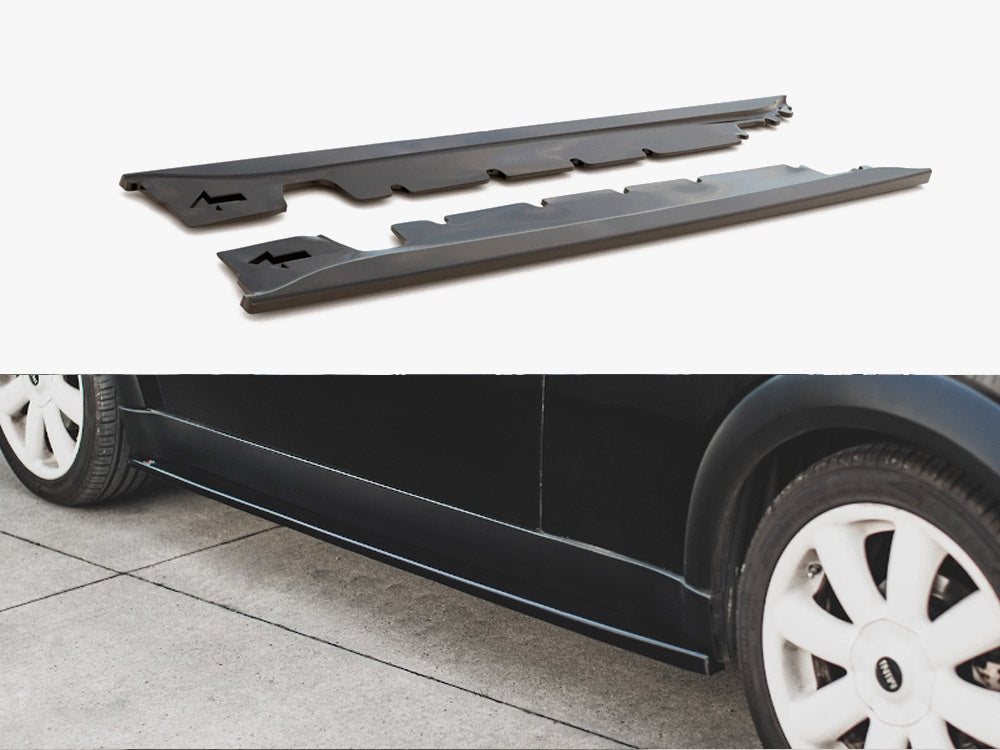 Side Skirts Splitters compatible with MINI Cooper/ ONE R50 (2001-2006) - Carbon Look