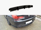 Central Rear Splitter (Vertical Bars) compatible with BMW 6 Gran Coupe M Sport - Textured