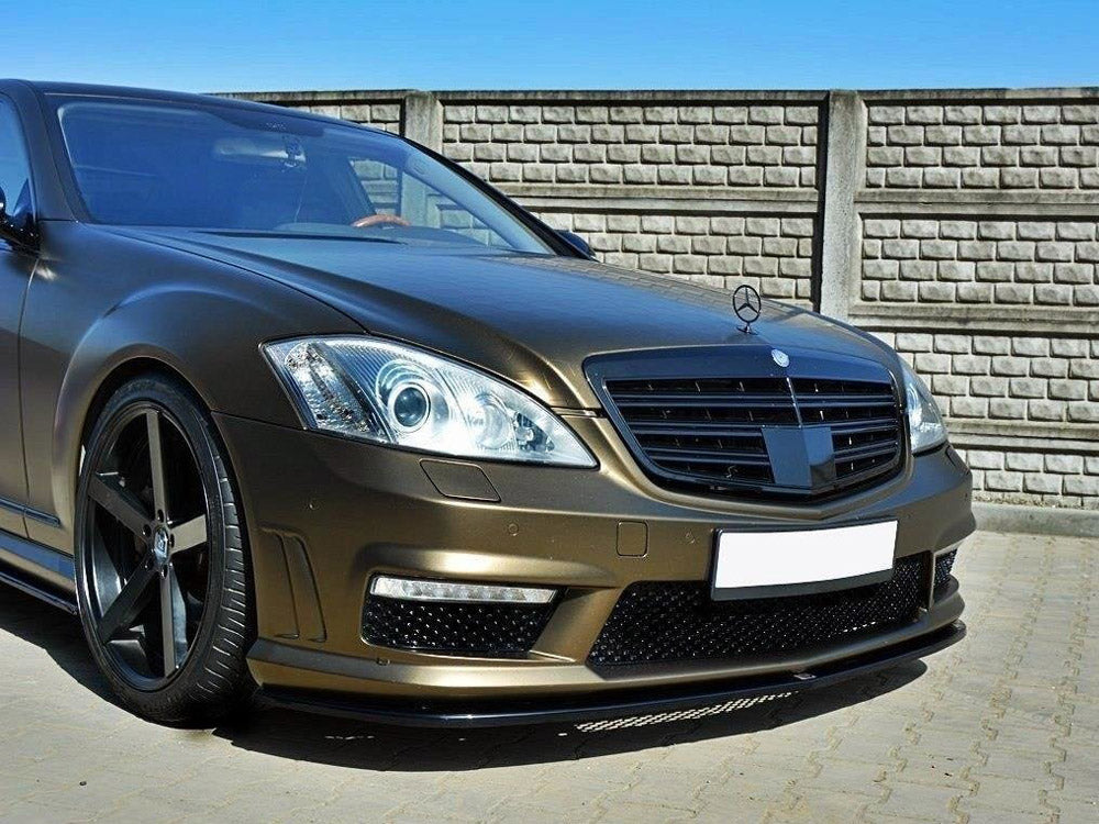 Front Splitter compatible with Mercedes S-Class W221 AMG - Carbon Look