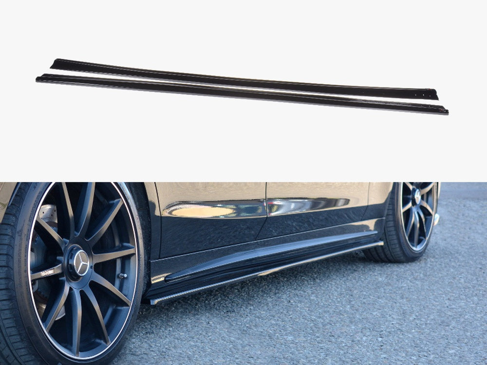 Side Skirts Diffusers V.1 compatible with Mercedes-Benz S-Class AMG Line W222 - Textured