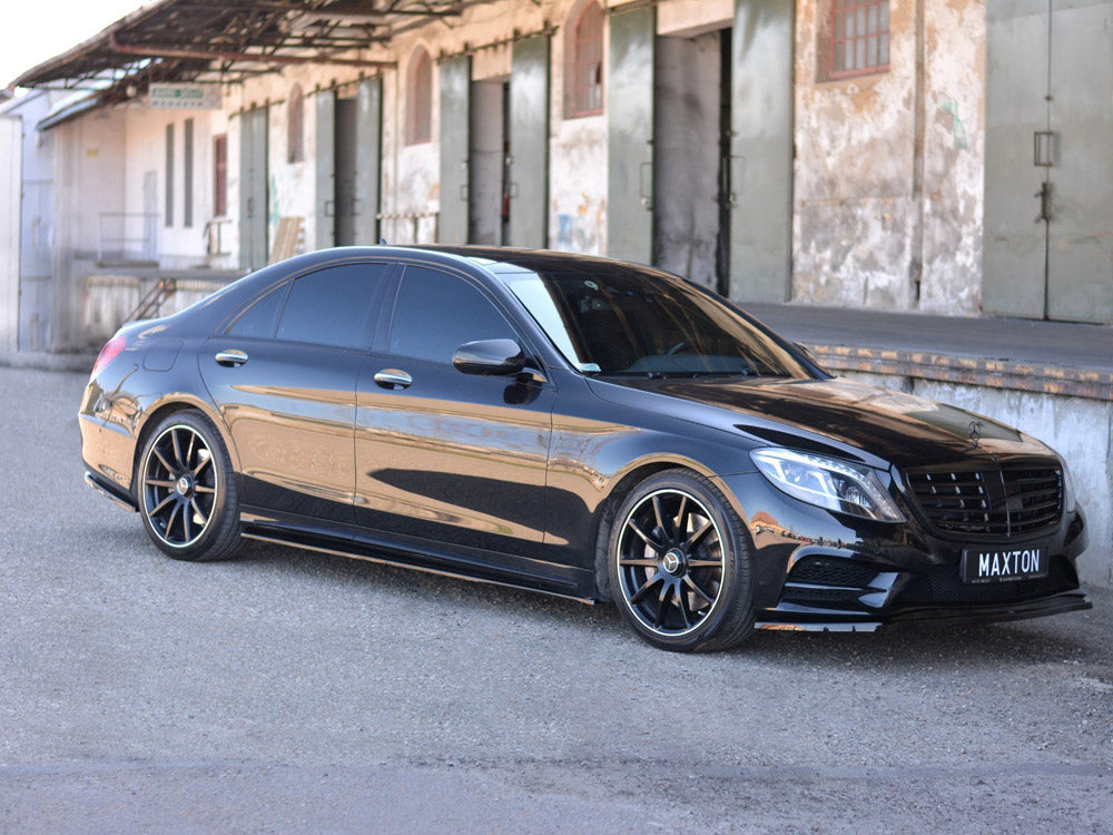 Side Skirts Diffusers V.1 compatible with Mercedes-Benz S-Class AMG Line W222 - Textured