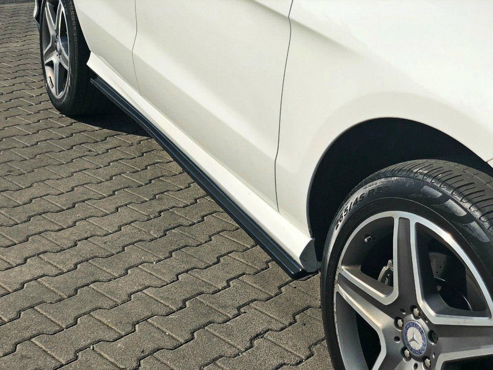 Side Skirts Splitters compatible with Mercedes GLE W166 AMG Line (2015-2018) - Carbon Look