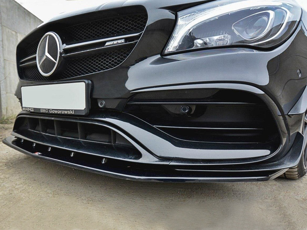 Front Splitter V.1 compatible with Mercedes CLA 45 AMG C117 (Facelift) (2017-UP) - Carbon Look