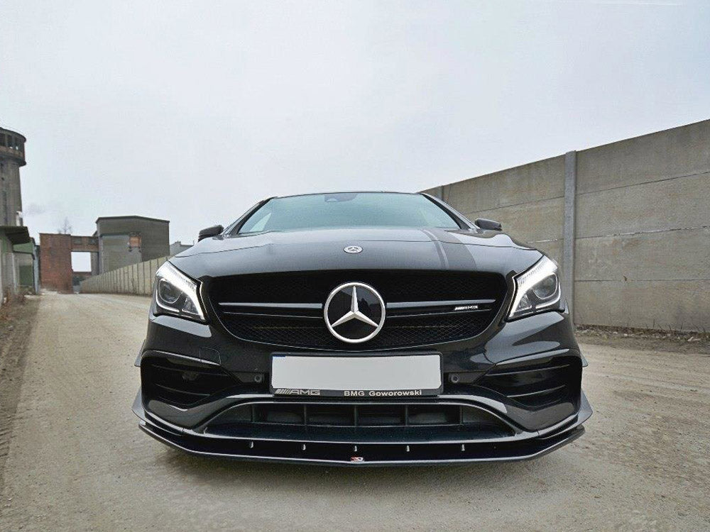 Front Splitter V.1 compatible with Mercedes CLA 45 AMG C117 (Facelift) (2017-UP) - Carbon Look